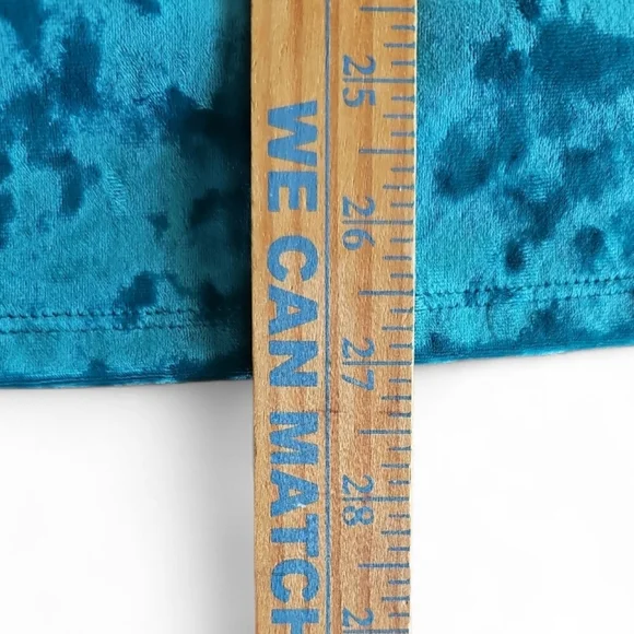 J. Jill 2X Crushed Velvet Top Teal Blue Holiday Blouse Luxe Stretch Velvet - Picture 12 of 14